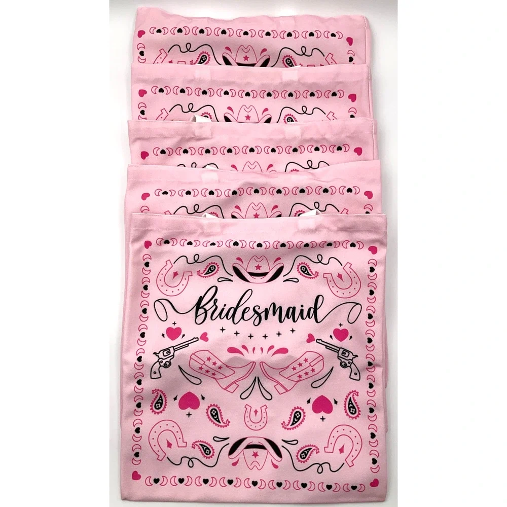 Bride Party Gift Set Bridesmaid Tote Bags Set of 6 Bachelorette Party Favors NEW